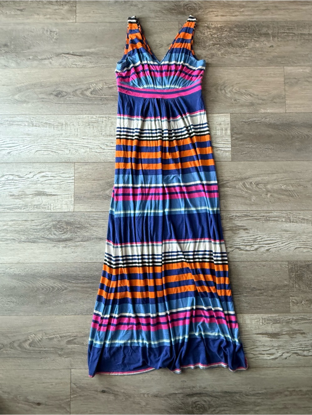 Banana Republic Multicolor Striped V Neck Maxi Dress Size S